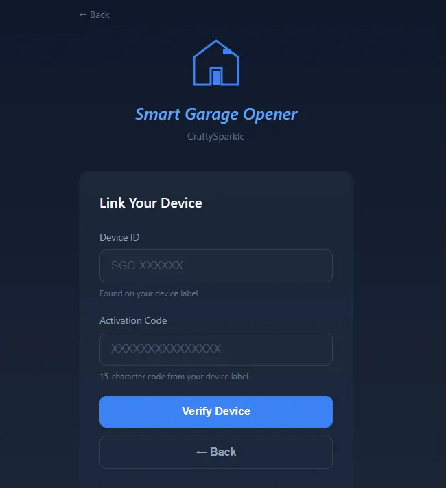 Link Your Device screen